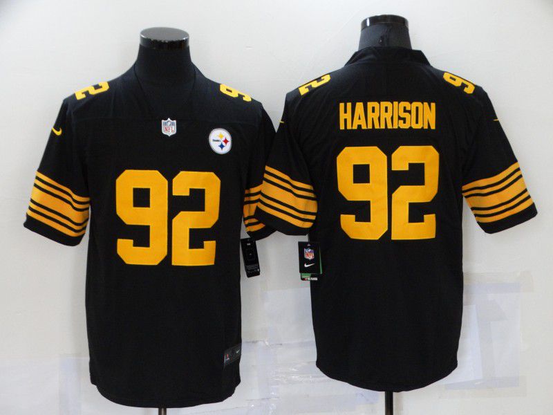 Men Pittsburgh Steelers 92 Harrison Black Nike Vapor Untouchable Limited 2021 NFL Jersey